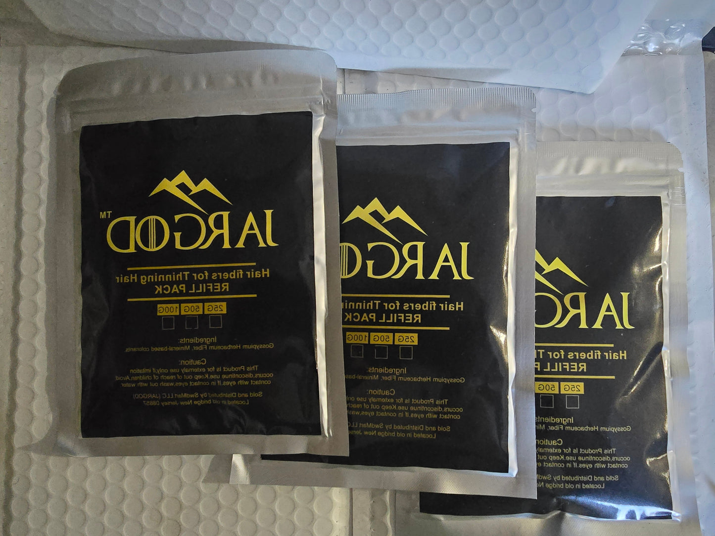 3 Pack Hair Building Fibers Refill Bag 50grams/1.76oz Each Refill Bag by Jargod
