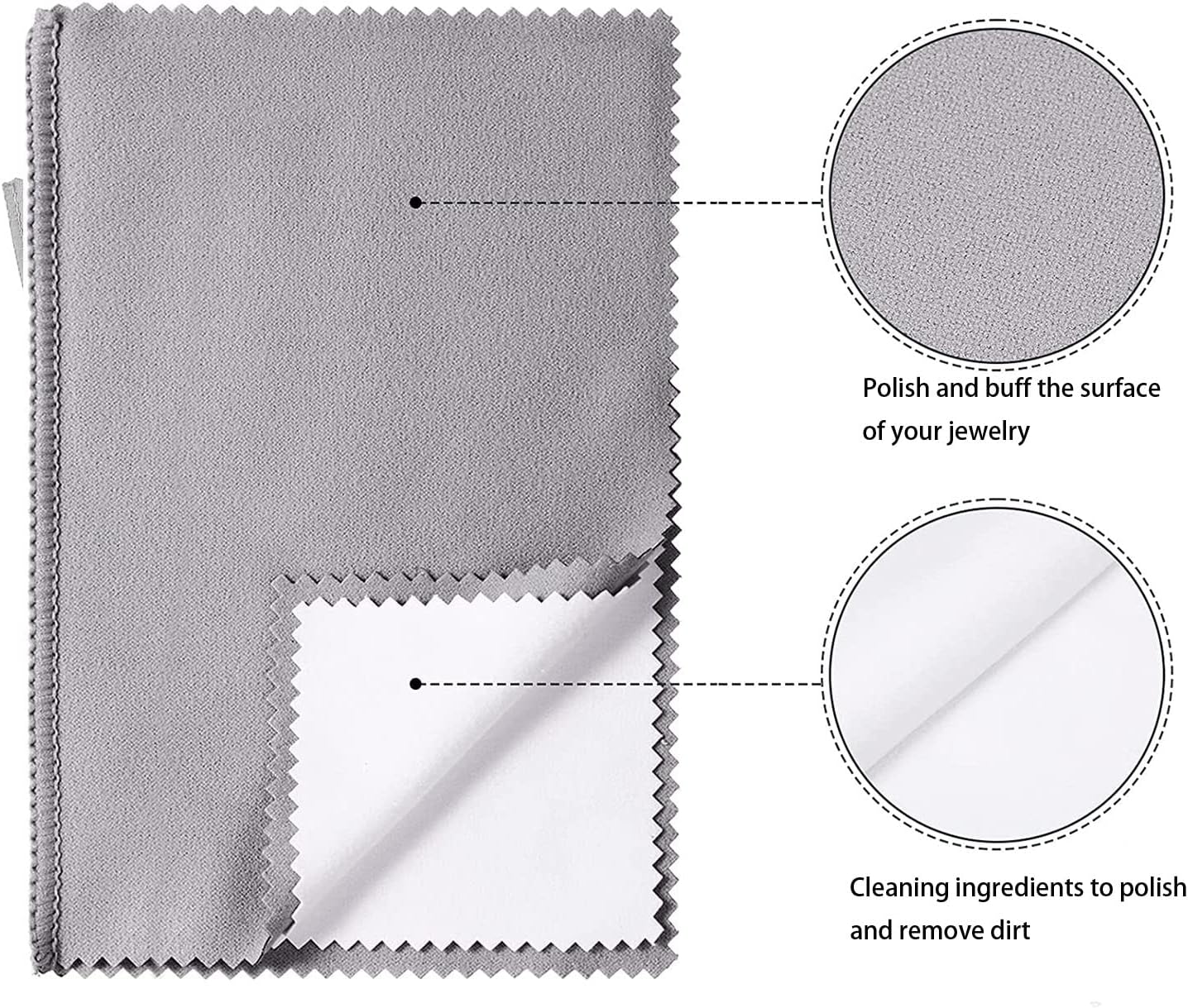 JARGOD Silver Polishing Cloth — Jewelry Tarnish Remover & Cleaner for Gold Silver Platinum, 11x14" Cotton