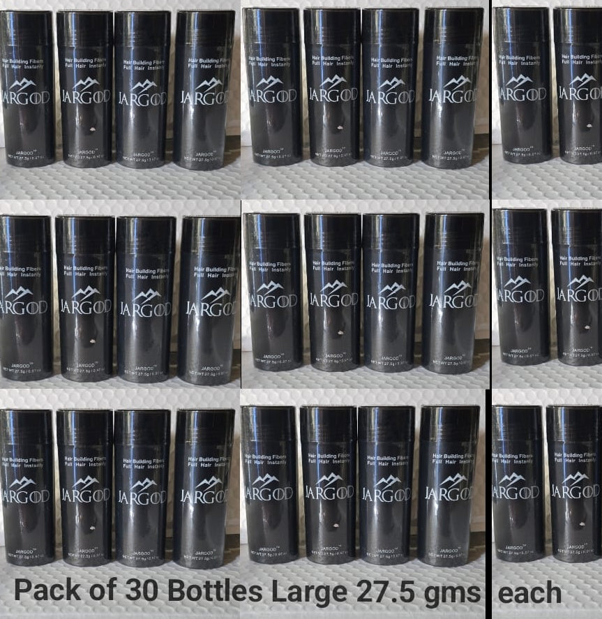 30 Bottle Full Case Black Hair Building Fibers for Instant Volume and Thicker Fuller Hair Large 27.5g ( Pack of 30 Bottles ) Hair Fibers for Women and Men Jargod