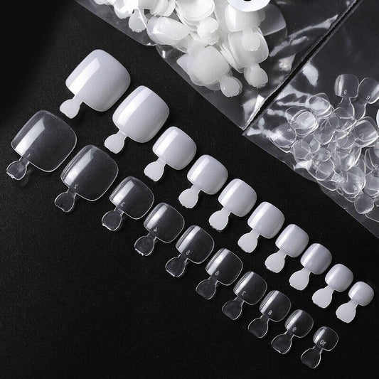 Toenails Full Cover Square False Fake Nails Tips Nails Manicure 500pcs in bag Jargod