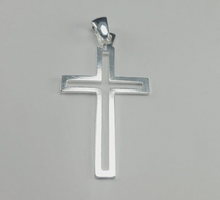 Load image into Gallery viewer, Flat Cross Pendant Real Solid 925 Sterling Silver Men women Made in Italy Jargod