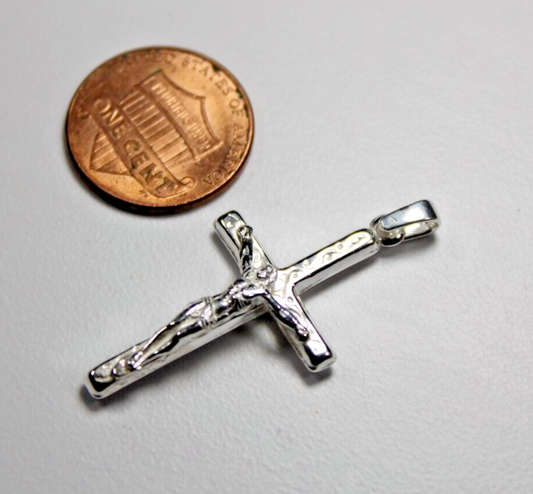 Crucifix Cross Pendant (Small) Real 925 Sterling Silver Men Women Italy Jargod