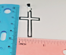 Load image into Gallery viewer, Flat Cross Pendant Real Solid 925 Sterling Silver Men women Made in Italy Jargod