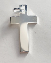 Load image into Gallery viewer, Flat Cross pendant 925 Sterling Solid Silver for Men Women Italy JARGOD
