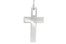 Load image into Gallery viewer, Flat Cross pendant 925 Sterling Solid Silver for Men Women Italy JARGOD