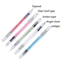 Load image into Gallery viewer, 2 Way Nail Art Brush Silicone Head Carving Emboss Sculpture Acrylic Dotting Tool JARGOD
