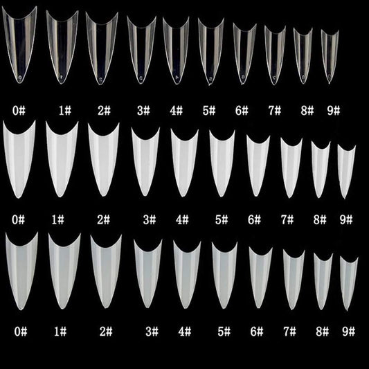 500Pc Stiletto French Half Cover False Fake Acrylic Nail Tips