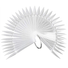 Load image into Gallery viewer, 50 PCS Stiletto French Nail Polish Display Practice Tips Fan Board Style False Nail Art Tools CHOOSE Natural Clear Black Color Jargod