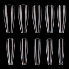 Load image into Gallery viewer, 100Pc Long Ballerina/Long Coffin/Long Almond/Long Oval/Full Cover Square False Nail Tips Fake Nails False Nails Artificial Nails Tips in Bag Jargod