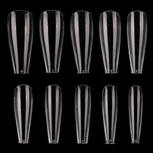 Load image into Gallery viewer, 100Pc Long Ballerina/Long Coffin/Long Almond/Long Oval/Full Cover Square False Nail Tips Fake Nails False Nails Artificial Nails Tips Press on nails in Bag Jargod