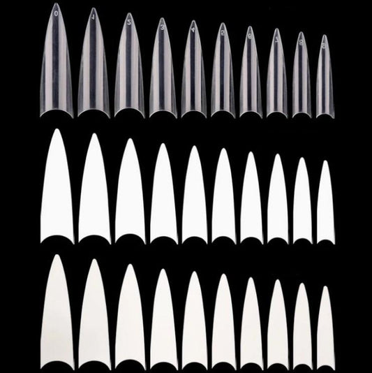Long Stiletto French False Fake Nail Tips Artificial Fingernail Tips-JARGOD