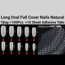 Load image into Gallery viewer, 100Pc Long Ballerina/Long Coffin/Long Almond/Long Oval/Full Cover Square False Nail Tips Fake Nails False Nails Artificial Nails Tips Press on nails in Bag Jargod