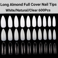 Load image into Gallery viewer, Long Almond Full Cover Nails 600 pieces