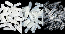 Load image into Gallery viewer, 500Pcs Sharp Long Oval Full Cover Artificial False Nail Tips White/Natural/Clear 500Pcs Sharp Long Oval Full Cover Artificial False Nail Tips White/Natural/Clear