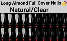 Load image into Gallery viewer, 100pc Long Almond Full Cover Fake Nails False Nail tips Artificial Nails Press on nails CHOOSE Clear/Natural Jargod