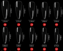 Load image into Gallery viewer, 100pc Long Almond Full Cover Fake Nails False Nail tips Artificial Nails Press on nails CHOOSE Clear/Natural Jargod