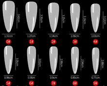 Load image into Gallery viewer, 100pc Long Almond Full Cover Fake Nails False Nail tips Artificial Nails Press on nails CHOOSE Clear/Natural Jargod