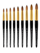 Load image into Gallery viewer, 100% Pure Kolinsky Brush Acrylic Powder Manicure Pedicure Round Nail Brush Nail Art Brush for Acrylic Powder CHOOSE Size 2/4/6/8/10 Jargod