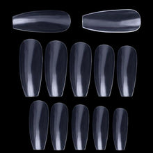 Load image into Gallery viewer, 100Pc Long Ballerina/Long Coffin/Long Almond/Long Oval/Full Cover Square False Nail Tips Fake Nails False Nails Artificial Nails Tips Press on nails in Bag Jargod