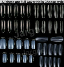 Load image into Gallery viewer, 100Pc Long Ballerina/Long Coffin/Long Almond/Long Oval/Full Cover Square False Nail Tips Fake Nails False Nails Artificial Nails Tips in Bag Jargod