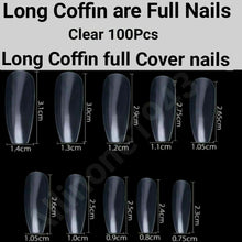 Load image into Gallery viewer, 100pc Long Coffin Ballet Full Cover Fake Nails False Nail Tips Artificial Nails Tips Press on nails Jargod