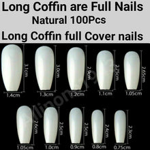 Load image into Gallery viewer, 100pc Long Coffin Ballet Full Cover Fake Nails False Nail Tips Artificial Nails Tips Press on nails Jargod