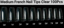 Load image into Gallery viewer, 100pc Flat French /Half Cover / Taper french / Medium French Fake False Nail tips in Bag  Jargod