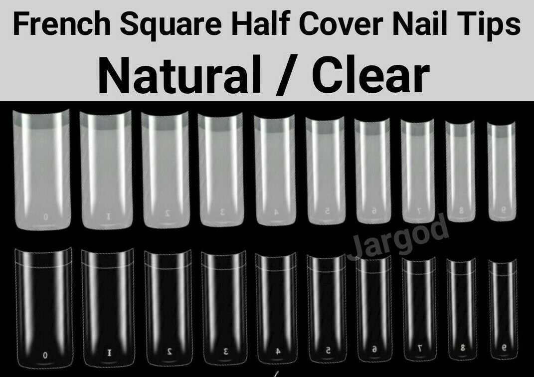 100pcs French Half cover Square Nail Tips Artificial False French Nail Tips Jargod
