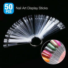 Load image into Gallery viewer, 50 PCS Nail Polish Display Practice Tips False Nail Art Tools French Style CHOOSE Color Natural Clear Black Jargod
