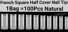 Load image into Gallery viewer, 100pcs French Half cover Square Nail Tips Artificial False French Nail Tips  Jargod