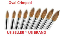 Load image into Gallery viewer, Jargod 100% Pure Kolinsky Acrylic OVAL CRIMPED Nail Art Brush