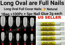 Load image into Gallery viewer, 100Pc Long Ballerina/Long Coffin/Long Almond/Long Oval/Full Cover Square False Nail Tips Fake Nails False Nails Artificial Nails Tips Press on nails in Bag Jargod