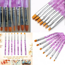 Load image into Gallery viewer, 7Pcs Acrylic Nail Art Brush set Nail Art Pen Tips UV Builder Gel Painting Brush