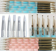 Load image into Gallery viewer, 5Pcs 2 Way Nail Art Silicone Tip Pen Brushes Dotting Tools Marbleizing Painting