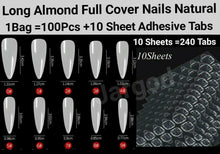 Load image into Gallery viewer, 100Pc Long Ballerina/Long Coffin/Long Almond/Long Oval/Full Cover Square False Nail Tips Fake Nails False Nails Artificial Nails Tips Press on nails in Bag Jargod