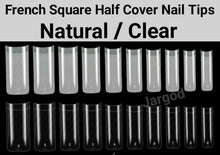 Load image into Gallery viewer, 500pcs French Square Half cover Square Nail Tips Artificial False Fake Nail Tips  Jargod