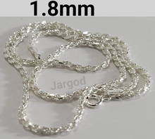 Load image into Gallery viewer, Real Solid 925 Sterling Silver Rope Diamond-Cut Chain Necklace 1.8mm Italy Jargod
