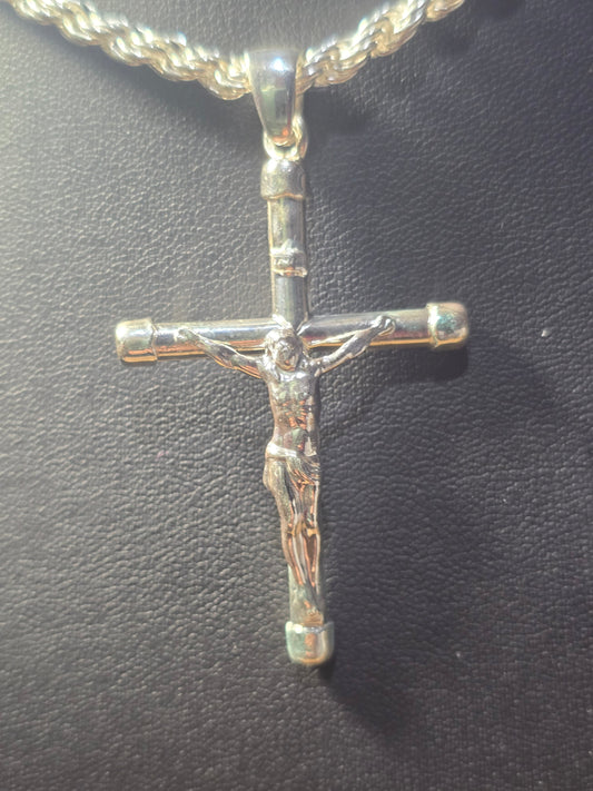 Large Crucifix Cross Pendant Large Real Solid 925 Sterling Silver for Men women Made in Italy Jargod