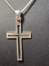 Load image into Gallery viewer, Flat Cross Pendant Real Solid 925 Sterling Silver Men women Made in Italy Jargod
