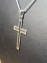 Load image into Gallery viewer, Flat Cross Pendant Real Solid 925 Sterling Silver Men women Made in Italy Jargod
