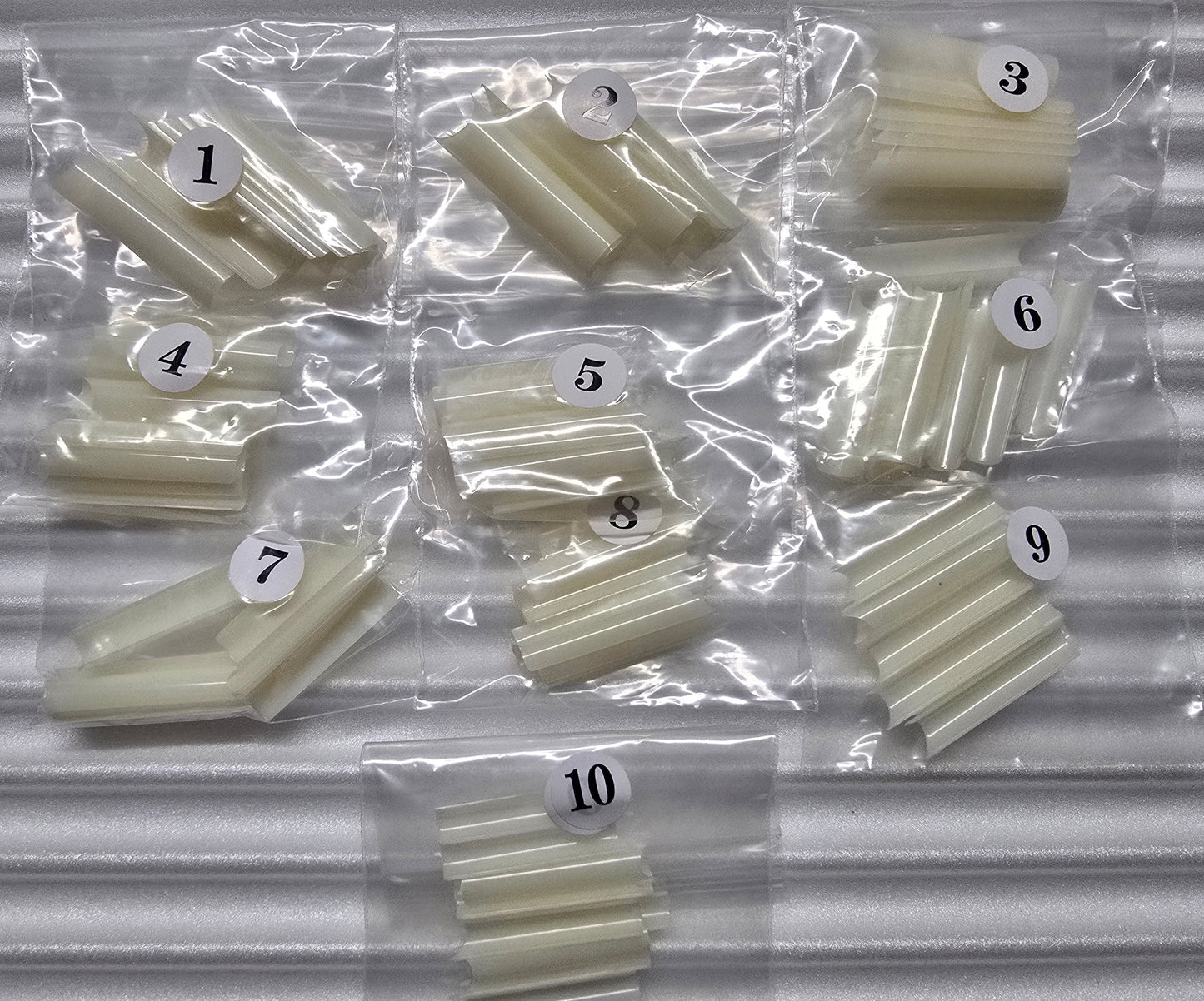 XXL C Curve  / Waterpipe / Half Tube Half Cover French Artificial False Nail Tips 100Pc in Bag CHOOSE Clear/ Natural Jargod