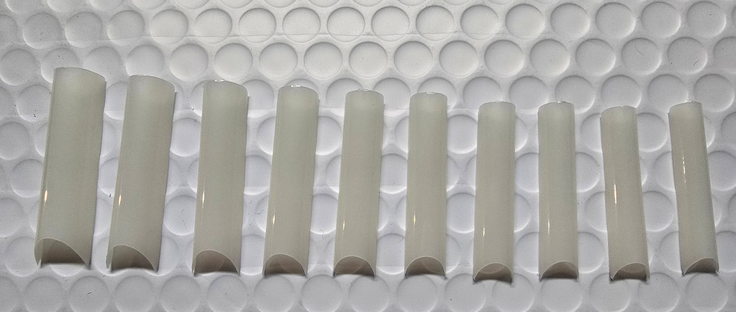 XXL C Curve  / Waterpipe / Half Tube Half Cover French Artificial False Nail Tips 100Pc in Bag CHOOSE Clear/ Natural Jargod