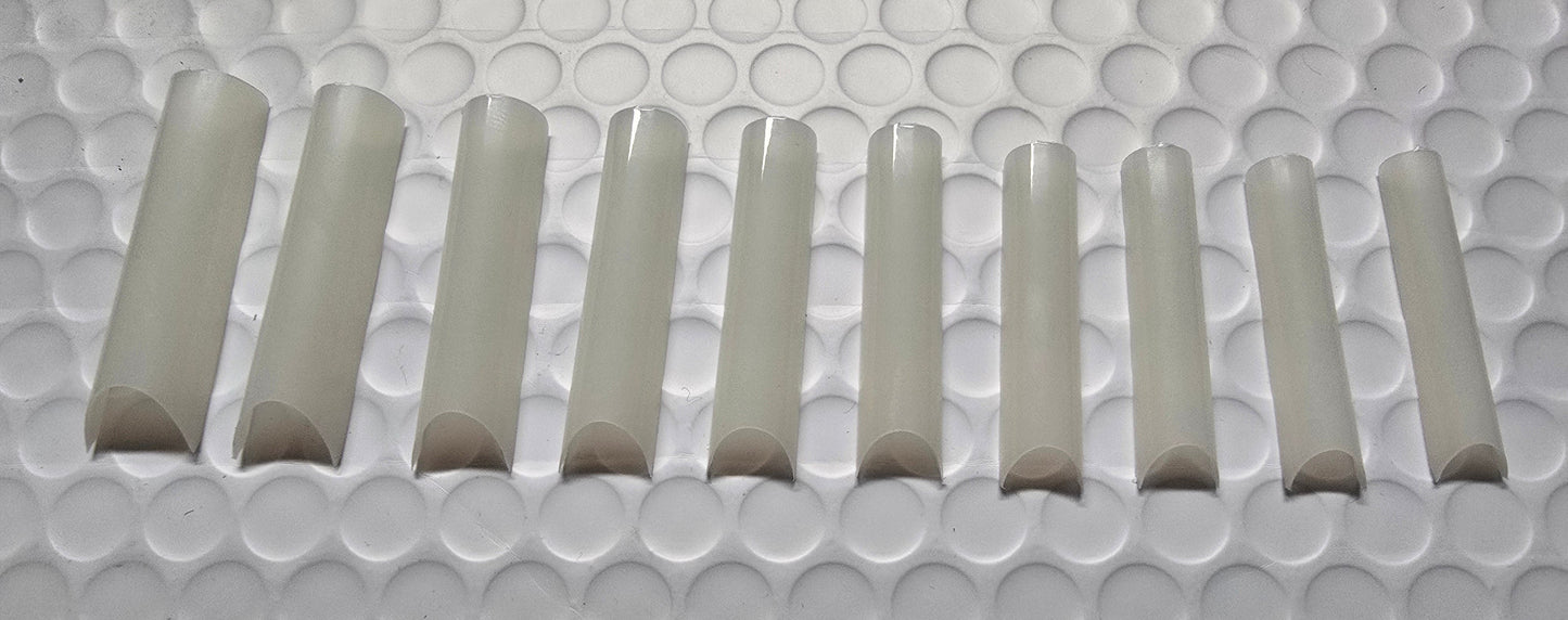 XXL C Curve  / Waterpipe / Half Tube Half Cover French Artificial False Nail Tips 100Pc in Bag CHOOSE Clear/ Natural Jargod