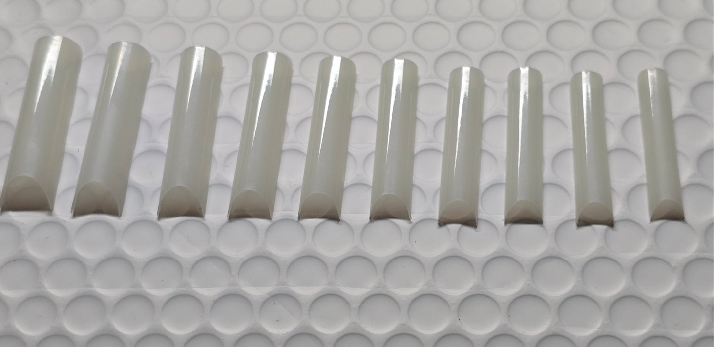 XXL C Curve  / Waterpipe / Half Tube Half Cover French Artificial False Nail Tips 100Pc in Bag CHOOSE Clear/ Natural Jargod