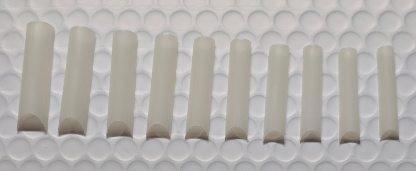 XXL C Curve  / Waterpipe / Half Tube Half Cover French Artificial False Nail Tips 100Pc in Bag CHOOSE Clear/ Natural Jargod