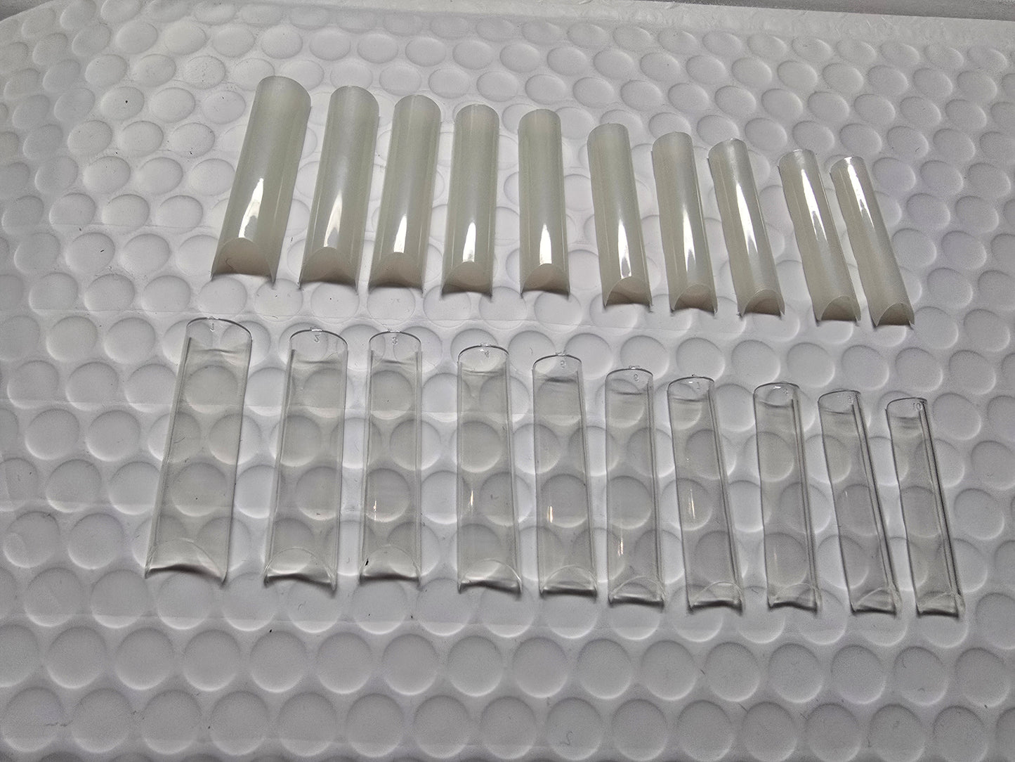 XXL C Curve  / Waterpipe / Half Tube Half Cover French Artificial False Nail Tips 100Pc in Bag CHOOSE Clear/ Natural Jargod