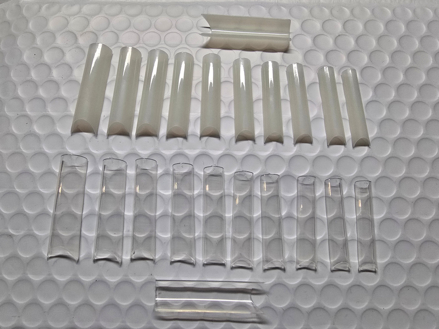 XXL C Curve  / Waterpipe / Half Tube Half Cover French Artificial False Nail Tips 100Pc in Bag CHOOSE Clear/ Natural Jargod