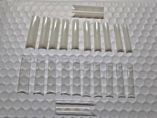 XXL C Curve  / Waterpipe / Half Tube Half Cover French Artificial False Nail Tips 100Pc in Bag CHOOSE Clear/ Natural Jargod