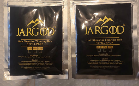 2 Pack Black Hair Building Fibers Refill Bag 50grams/1.76oz Each Refill Bag by Jargod