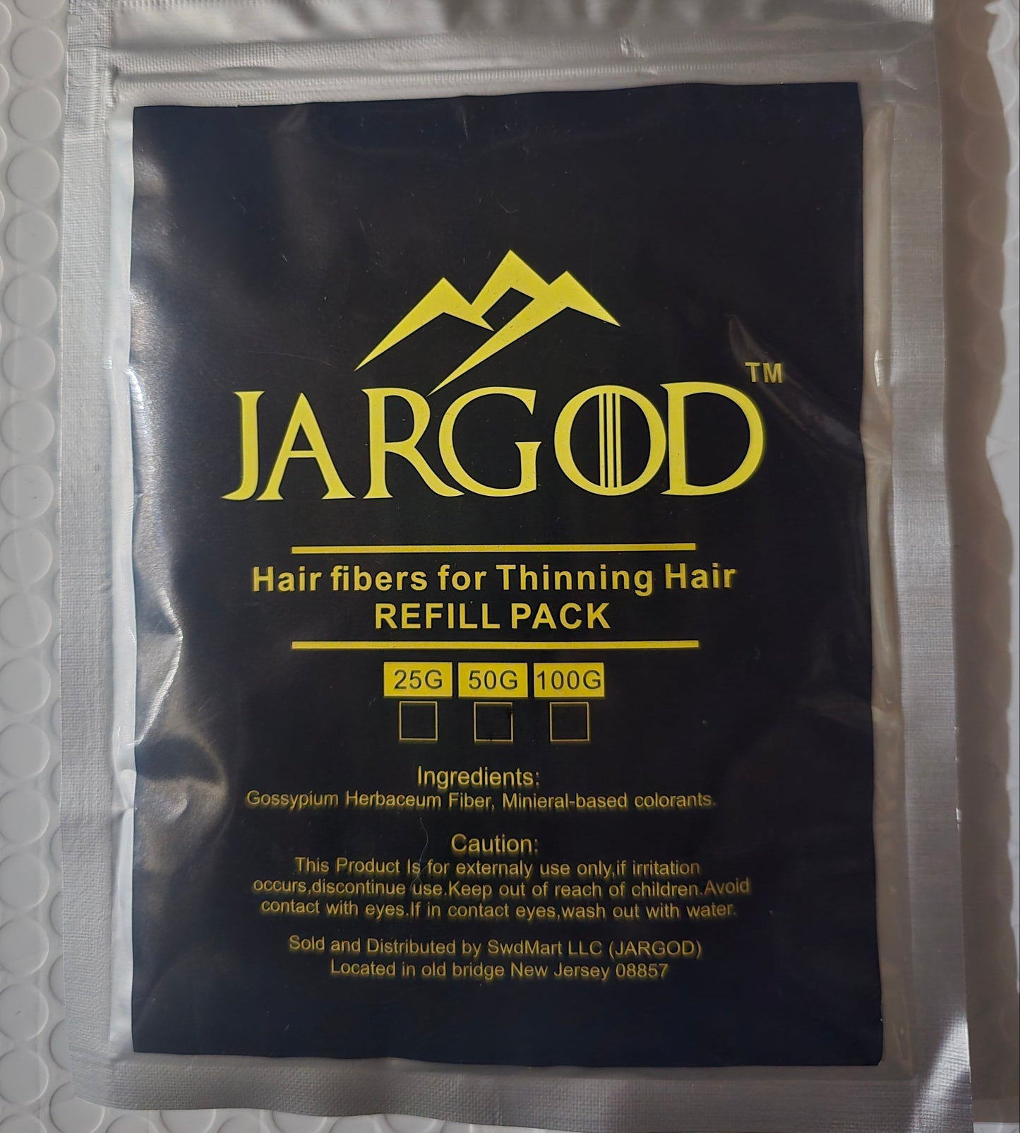 Black Hair Building Fibers Refill Bag 25grams by Jargod